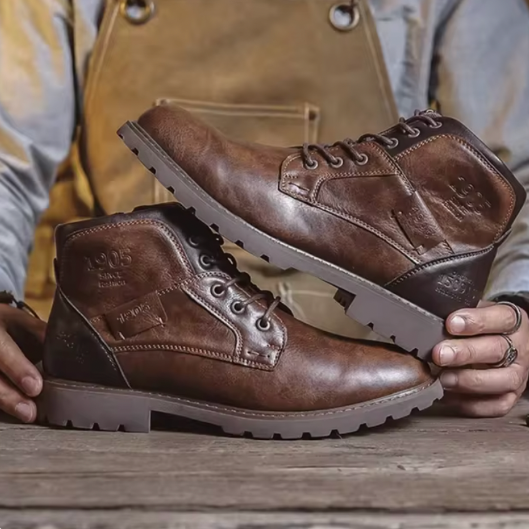 Aaron™ | Vintage Leather Boots - Ruby New York